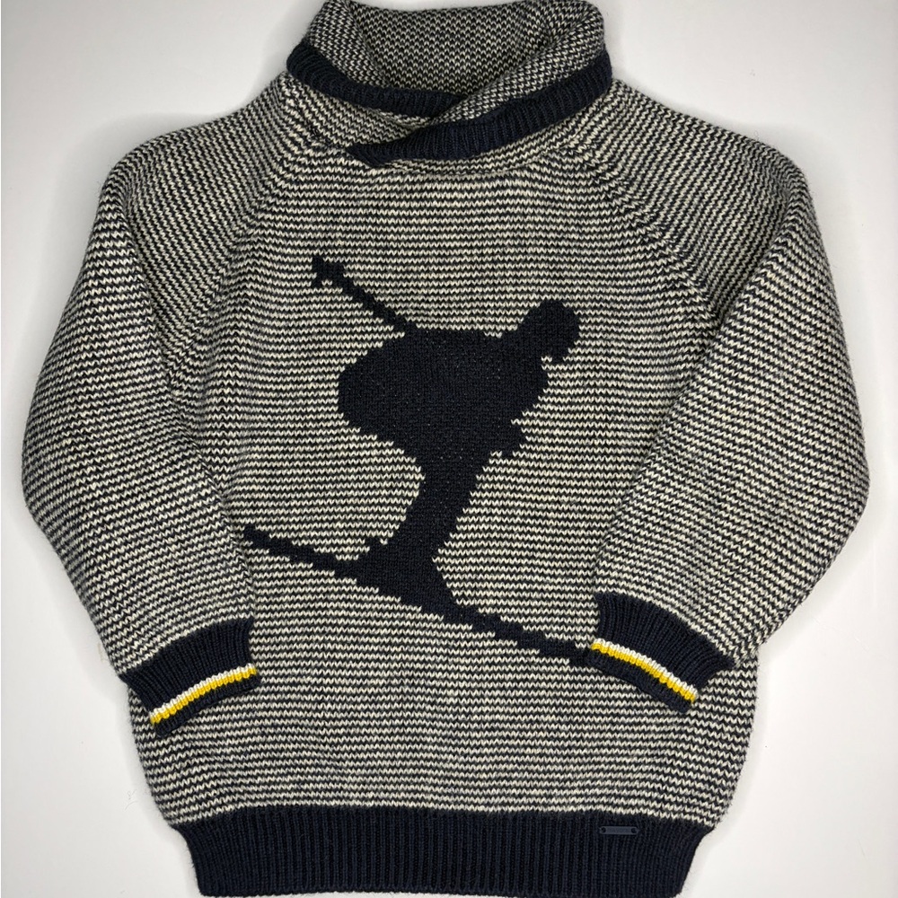Mayoral Navy and Cream Sweater with Ski Motif